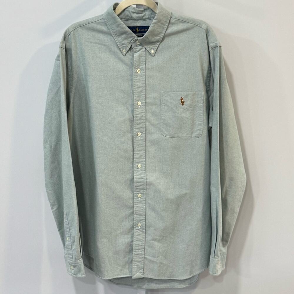 Ralph Lauren Classic Fit Cotton Men’s Button Down Shirt Buttoned Collar Mint Gr
